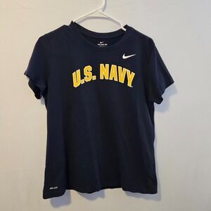 Nike Dri-Fit United States Navy T-Shirt Women Size Large Light Weight U.S. NAVY